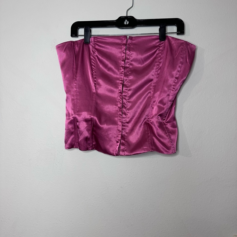 Pink Satin Corset Top